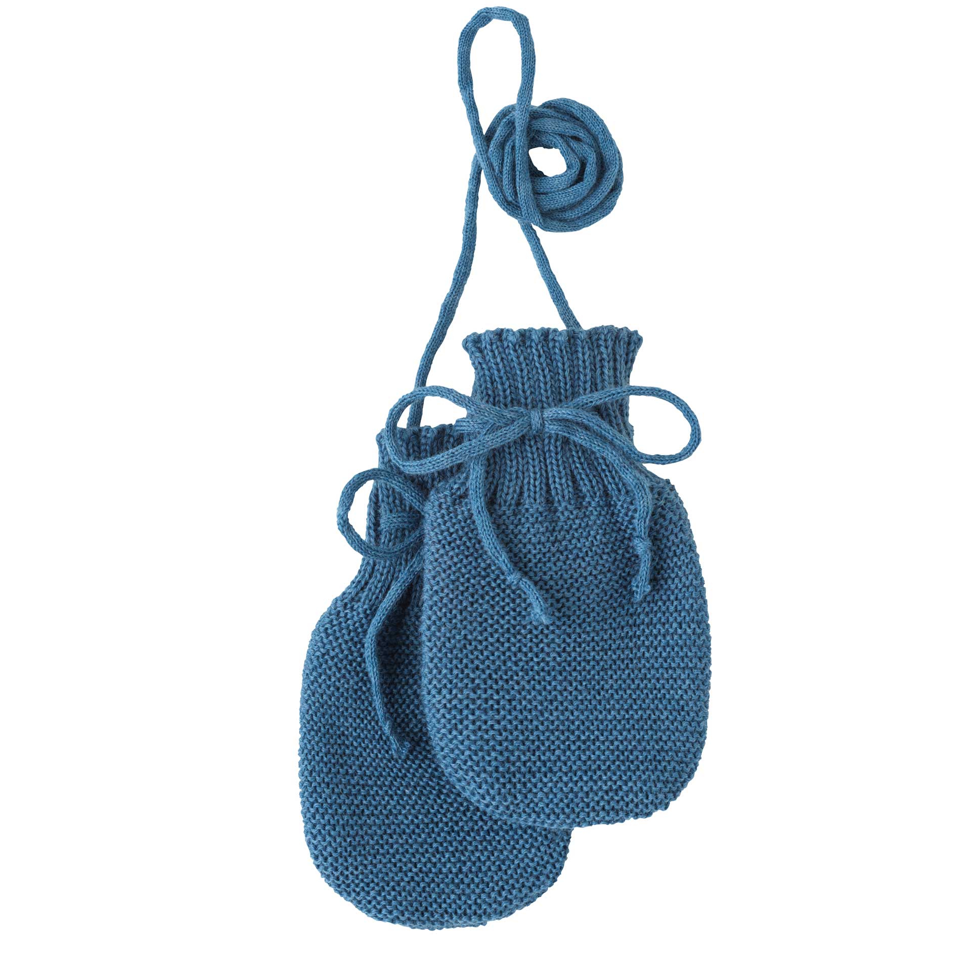 Stickade vantar till Baby i merinoull – Dove blue – Disana ekologiska babykläder