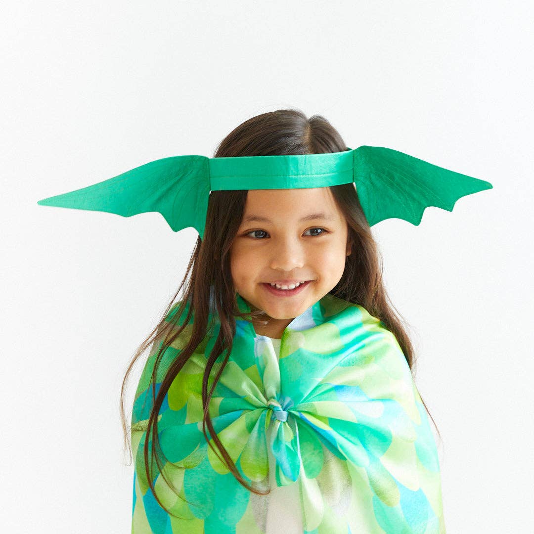 Sarahs Silk Green Dinosaur Ears Headband - - MamaMilla