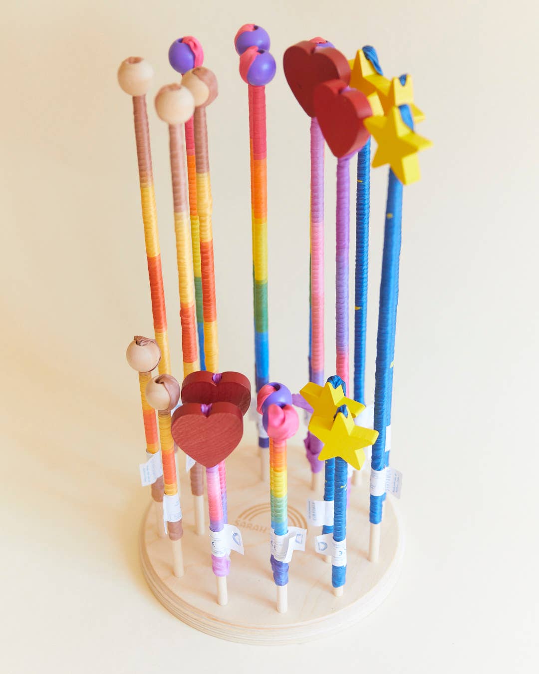 Sarahs Silk Rainbow Silk & Wood Streamer - Wand for Pretend Play - - MamaMilla