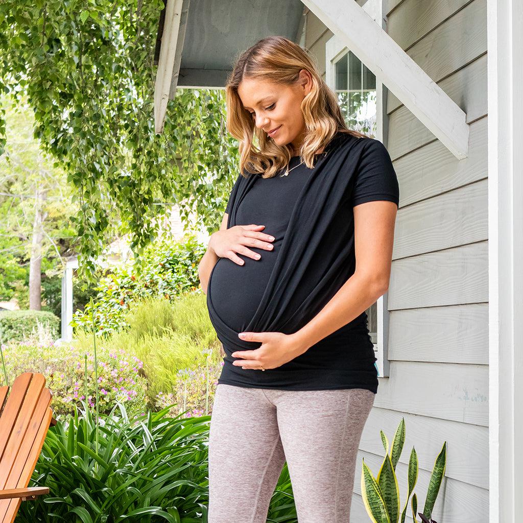 Moby Top med støtte og Vikle t-shirt Bump & Beyond - Sort - Strækvikle - MamaMilla
