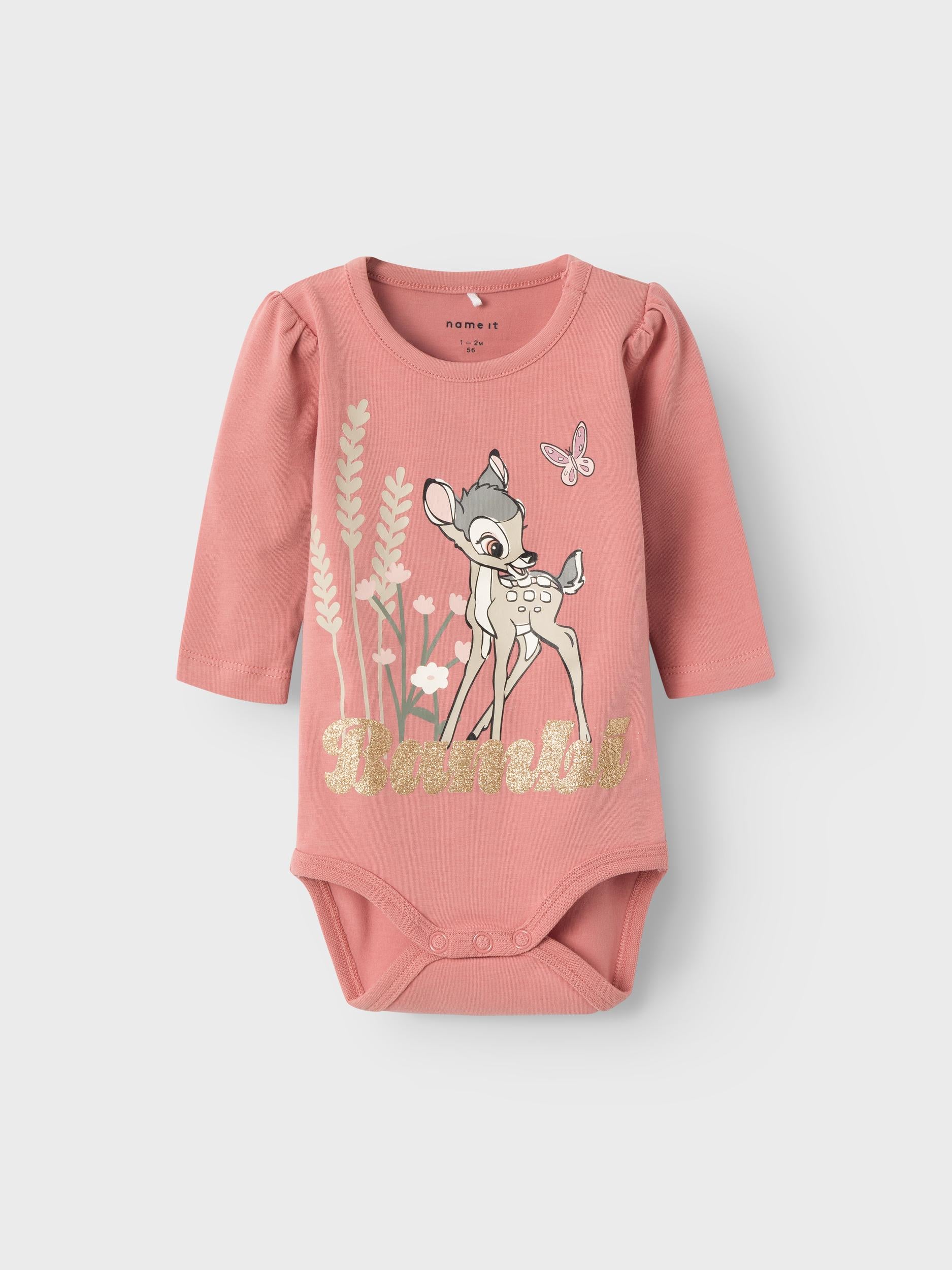 Name it body met Disney motief en glitters - Droma - Bambi - Ash Rose - Body - MamaMilla