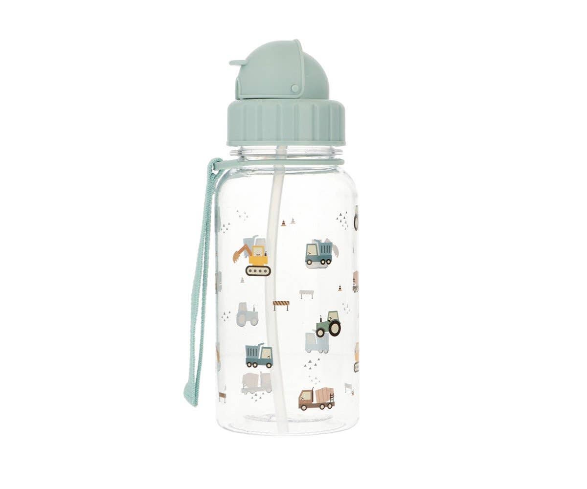 Trinkflasche mit Ausguss aus Tritan-Kunststoff – 500 ml – Trucks – Trinkflasche aus Kunststoff – MamaMilla