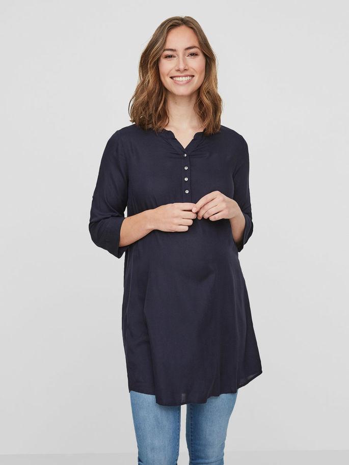 Mamalicious Woven Tunika - Mörkblå - Mamma - MamaMilla