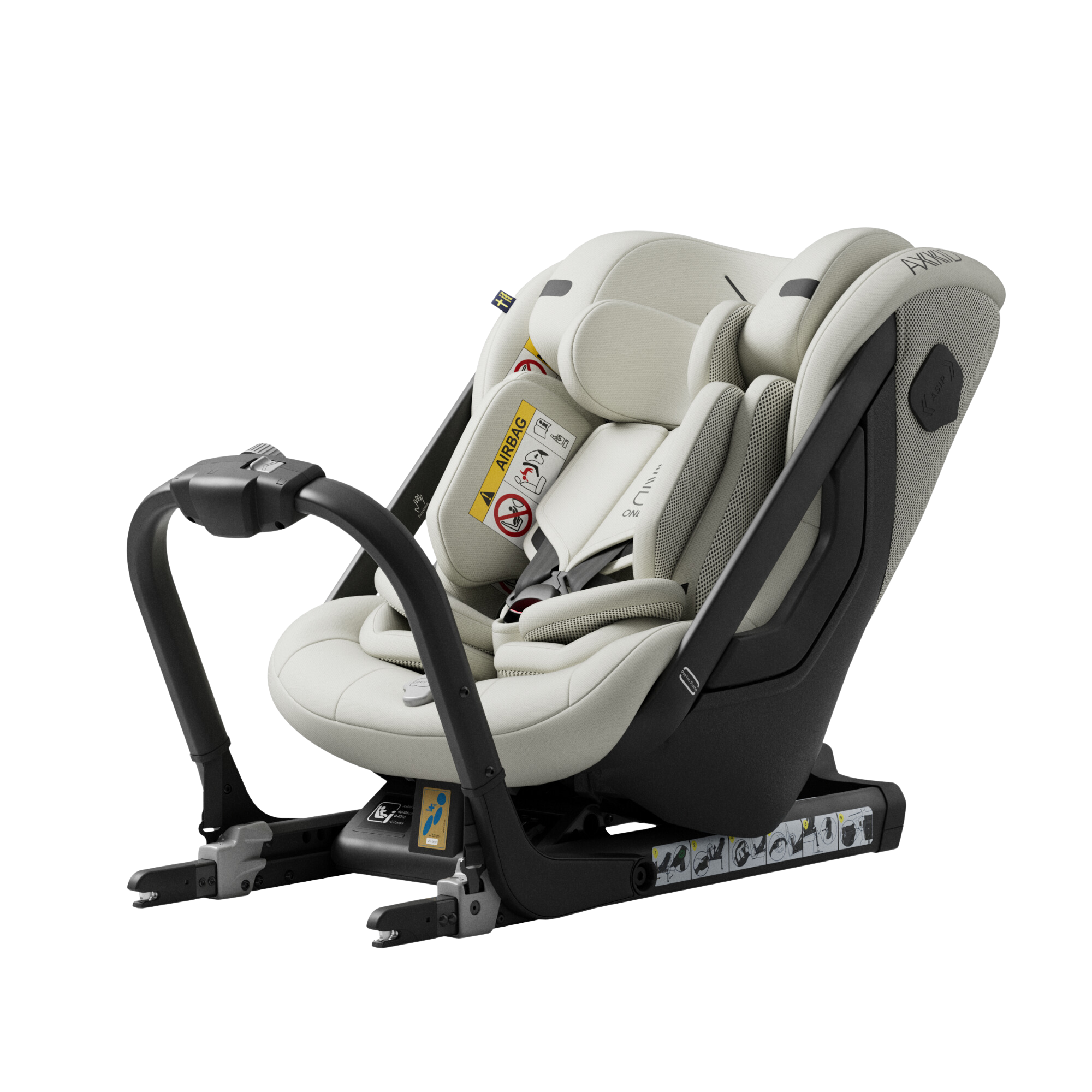 Axkid ONE+ 3 - Beachgrass Beige - iSize 40-125 cm - 40-125 cm (Nyfödd till 7 år) - MamaMilla