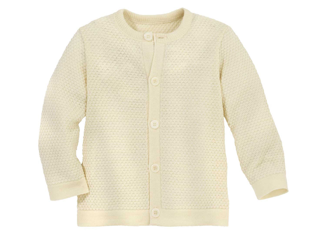 Strikjakke i Vaffelstrik – Merinould – Natur – Disana økologisk babytøj