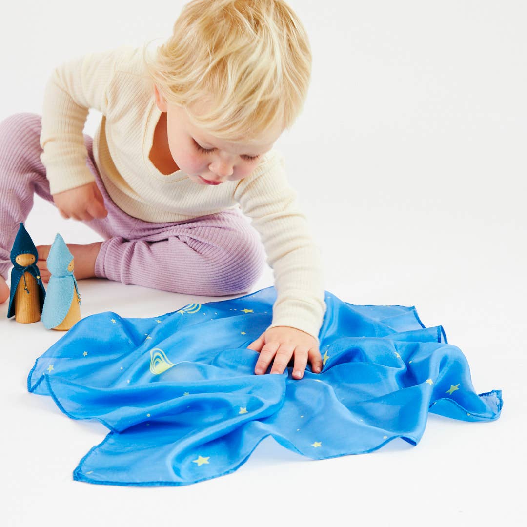 Sarahs Silk Mini Enchanted Playsilks - 100% Silk Natural, Waldorf Toys: Sea - - MamaMilla