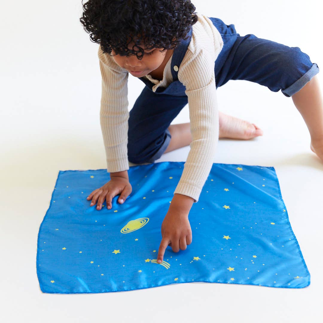 Sarahs Silk Mini Enchanted Playsilks - 100% Silk Natural, Waldorf Toys: Starry Night - - MamaMilla
