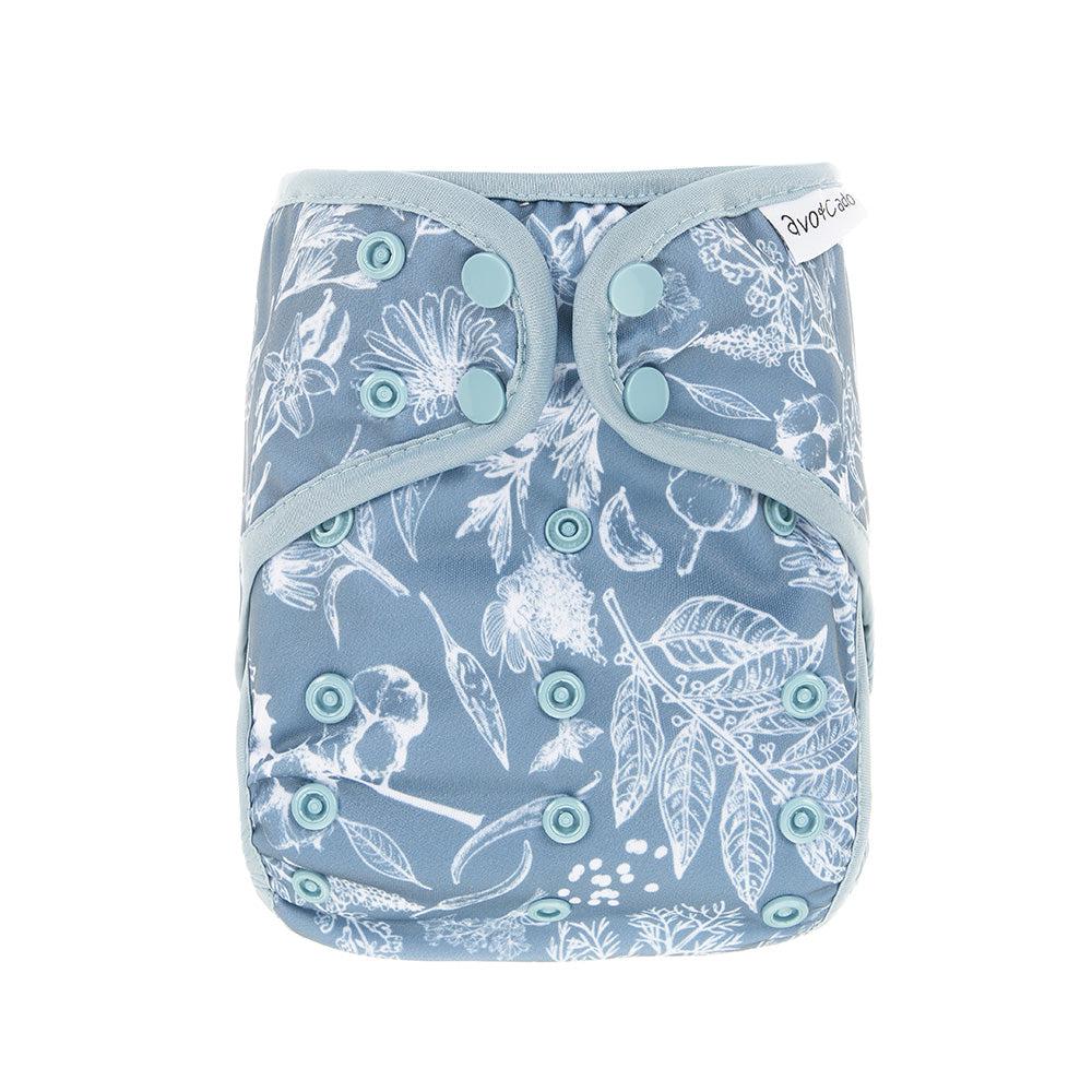 avo+cado One Size Explorer blöjöverdrag - Wildpflanzen, Naturküche, Knospen, Giersch, Sand, Pampasgras, Moss, Mauve, Blätter, Kräuter, Grey, Pusteblume - - MamaMilla