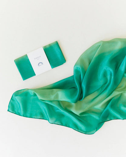 Sarahs Silk Earth Playsilks - Open-Ended 100% Silk, Natural Waldorf Toys: Ocean - - MamaMilla