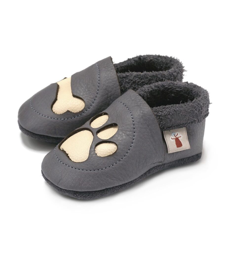 Baobaby Classic Babyschuhe – Paw Grey M – – MamaMilla