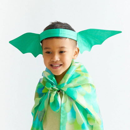 Sarahs Silk Green Dinosaur Ears Headband - - MamaMilla