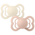 BIBS Supreme symmetrisk napp storlek 2, silikon – Ivory/Blush (2-pack) - MamaMilla