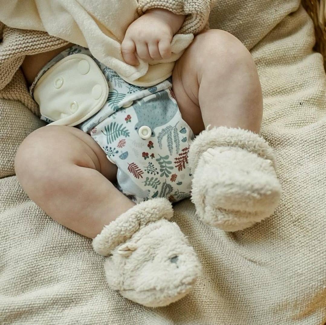 The Swedish Forest | Pocket Diaper Stretch | 5-17kg: Humleblomster beige / No inserts - - MamaMilla