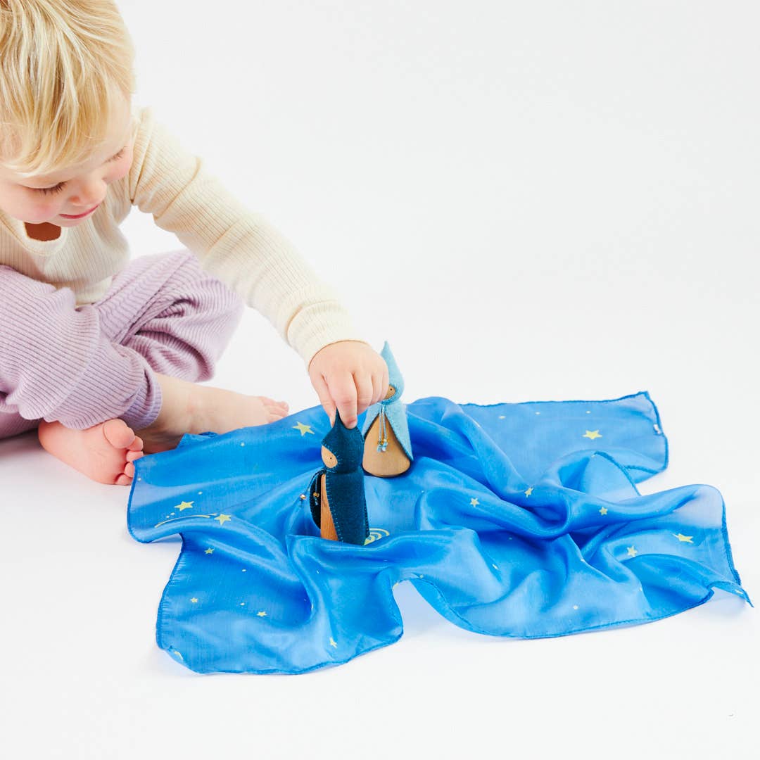 Sarahs Silk Mini Enchanted Playsilks - 100% Silk Natural, Waldorf Toys: Sea - - MamaMilla