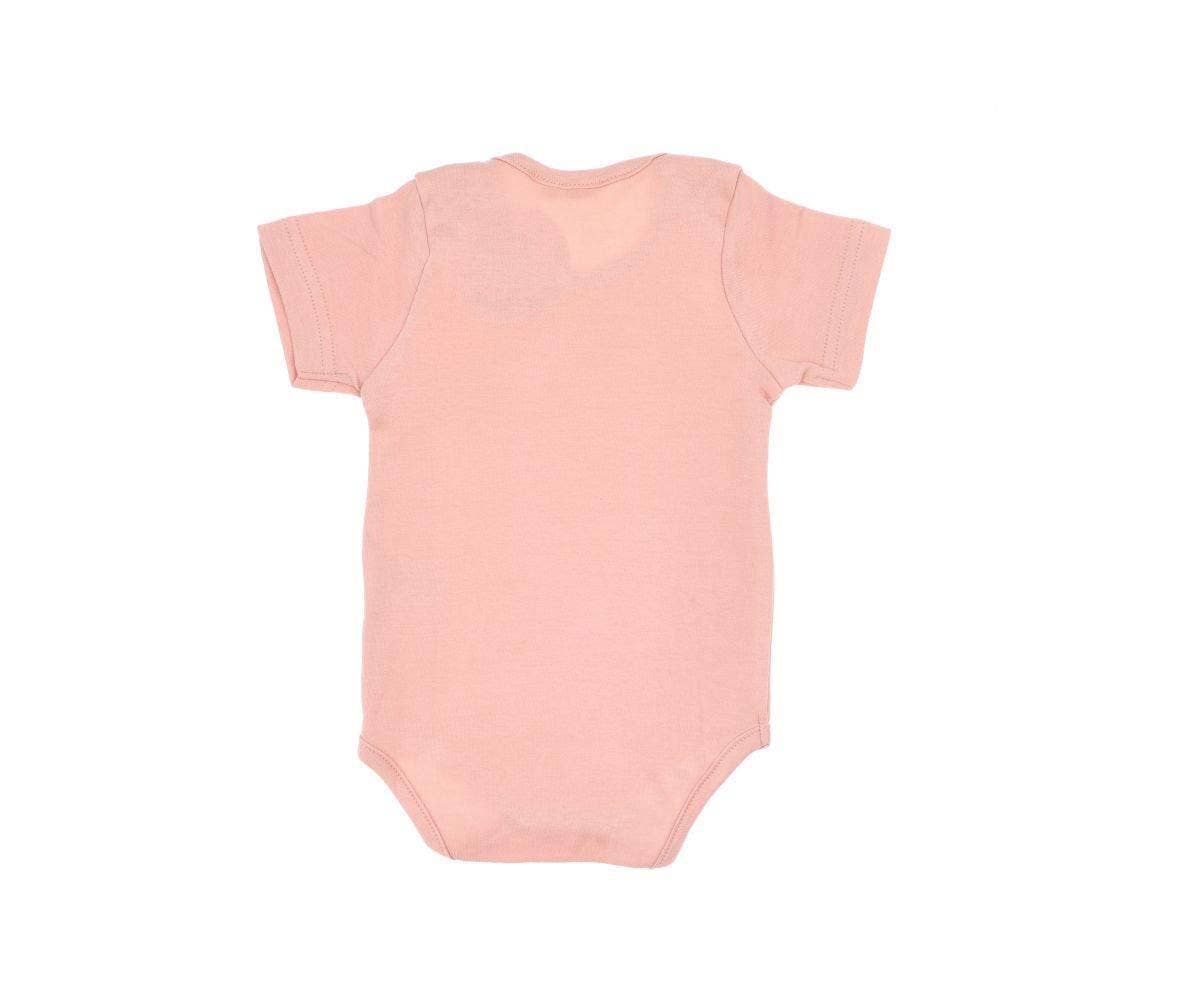 Tutete kortærmet babybody med blade - Pink