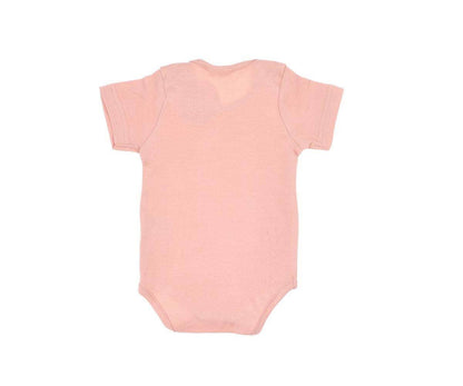Tutete kortærmet babybody med blade - Pink