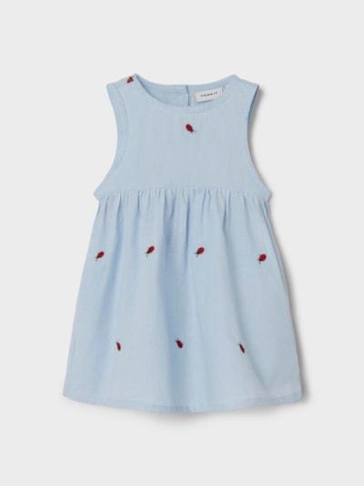 Name it Spencer Jurk - Ferilla - Ladybird - Chambray Blauw - Jurk - MamaMilla