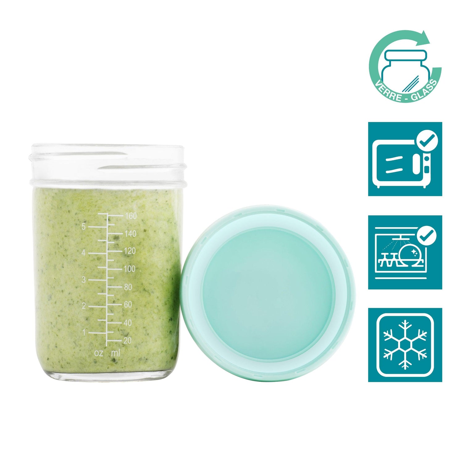 Babymoov glasbøtter (4 stk) - 240ml - Grød - MamaMilla