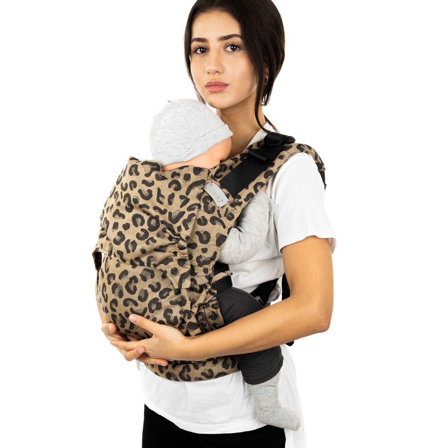 Fidella Fusion Fullbuckle Bæresele - Leopard Guld - Baby - Bæresele - MamaMilla
