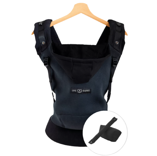 Love radius bæresele inkl. babyindsats - Hoodie carrier - Forest Black - bæresele - MamaMilla
