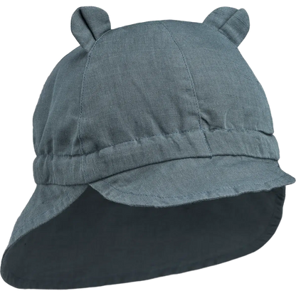 Liewood solhatt med skärm och öra - Gorm - Whale blue - Solhatt - MamaMilla