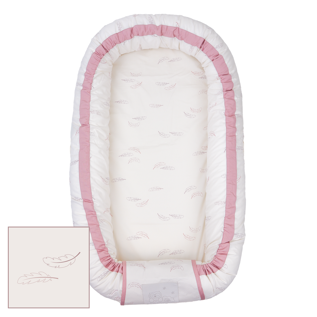 MamaMilla Babynest mit Fossflakes-Füllung – Rosenfedern – Babynest – MamaMilla