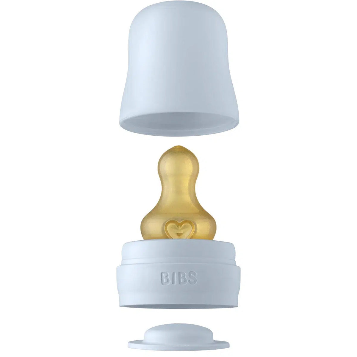 Bibs glas sutteflaske - Latex - 110 ml. - Baby Blue - Flaskebarn - MamaMilla