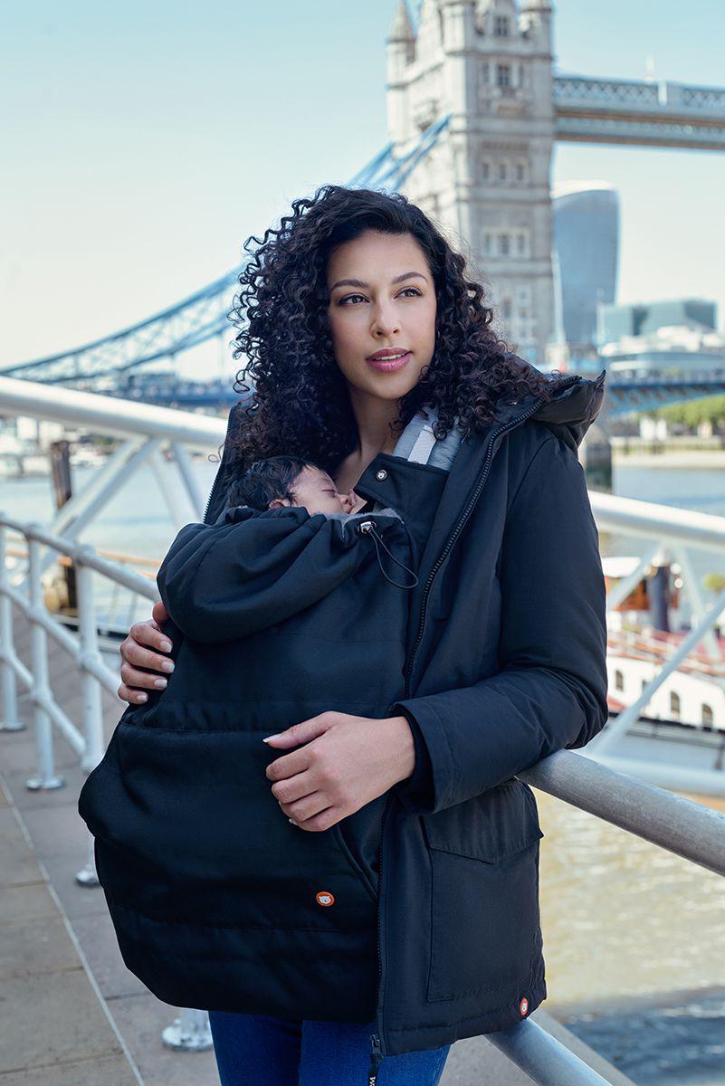 Wombat &amp; Co. vinterfodral för bärsele och swaddle - Charcoal Black/Grey - Bärskydd - MamaMilla