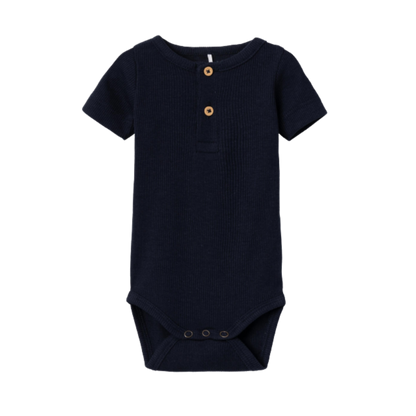 Name it body i ribb med korta ärmar - Kab - Dark Sapphire - Body - MamaMilla